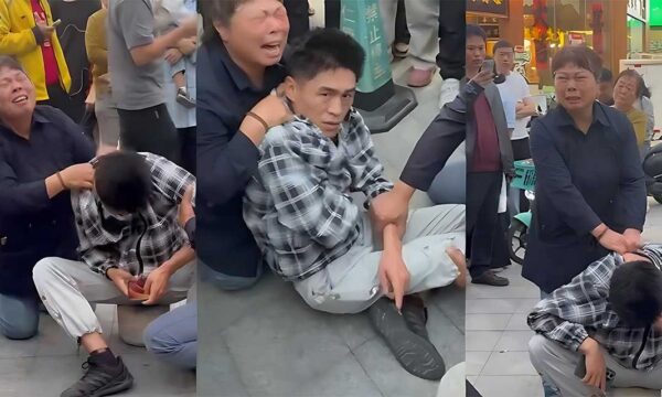 揭阳桥南 人贩子偷小孩 其中一名被当场抓获 孩子奶奶哭成泪人 群众呼吁打死人渣！
